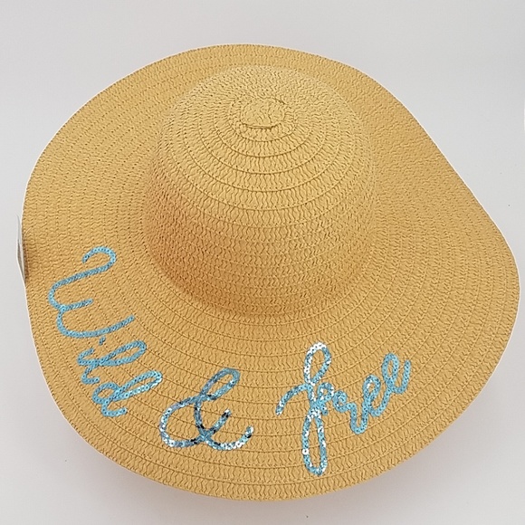 🆕 Wild & Free Blue Sequin Graphic Sun Hat - Picture 3 of 6